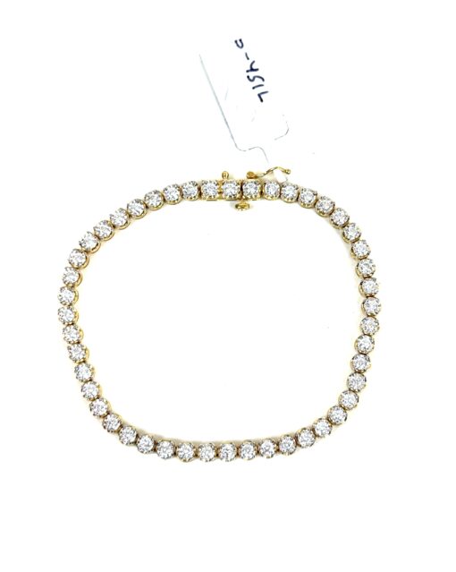 2 Carat Lab Grown Diamond 7" Tennis Bracelet .925 Yellow Silver