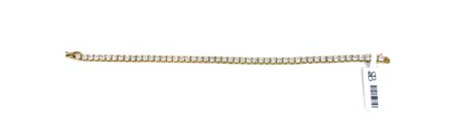 7 Carat Lab Diamond Baguette Tennis Bracelet in .925 Yellow Sterling Silver - Image 9