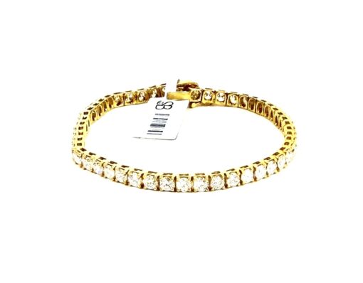 7 Carat Lab Diamond Baguette Tennis Bracelet in .925 Yellow Sterling Silver