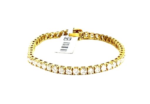 7 Carat Lab Diamond Baguette Tennis Bracelet in .925 Yellow Sterling Silver - Image 5
