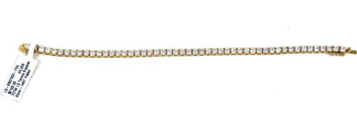 7 Carat Lab Diamond Baguette Tennis Bracelet in .925 Yellow Sterling Silver - Image 7