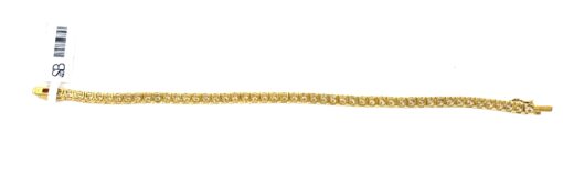 7 Carat Lab Diamond Baguette Tennis Bracelet in .925 Yellow Sterling Silver - Image 6