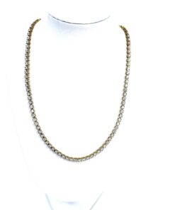 5 Carat Lab Diamond in .925 Sterling Yellow Silver 17" Tennis Necklace