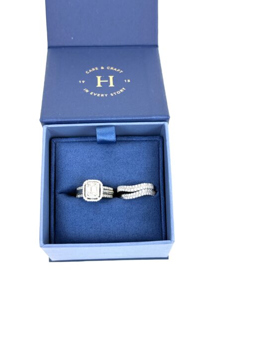 Helzberg Natural Diamonds 5 Piece Engagement and Wedding Band Set in 14K White Gold - Image 12