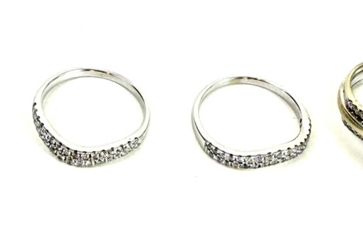 Helzberg Natural Diamonds 5 Piece Engagement and Wedding Band Set in 14K White Gold - Image 9