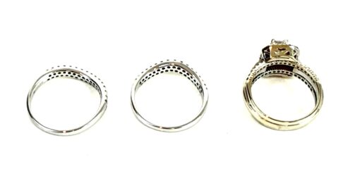 Helzberg Natural Diamonds 5 Piece Engagement and Wedding Band Set in 14K White Gold - Image 6