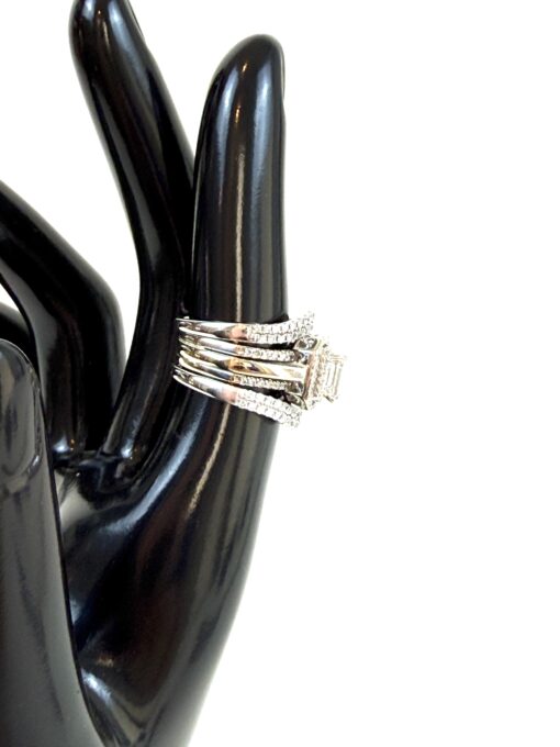 Helzberg Natural Diamonds 5 Piece Engagement and Wedding Band Set in 14K White Gold - Image 2