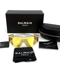 Alternative view of BALMAIN FLECHE OVERSIZED MASK SUNGLASSES IN GOLD MIRROR