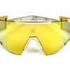 BALMAIN FLECHE OVERSIZED MASK SUNGLASSES IN GOLD MIRROR