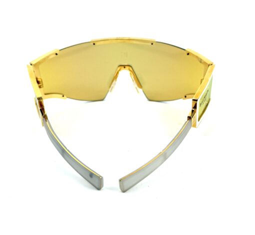 BALMAIN FLECHE OVERSIZED MASK SUNGLASSES IN GOLD MIRROR - Image 4