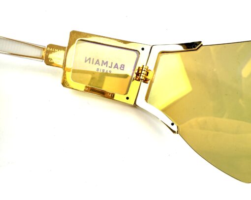 BALMAIN FLECHE OVERSIZED MASK SUNGLASSES IN GOLD MIRROR - Image 10