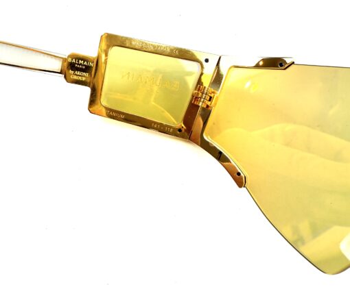 BALMAIN FLECHE OVERSIZED MASK SUNGLASSES IN GOLD MIRROR - Image 13