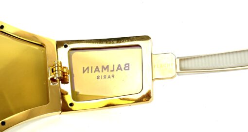 BALMAIN FLECHE OVERSIZED MASK SUNGLASSES IN GOLD MIRROR - Image 11