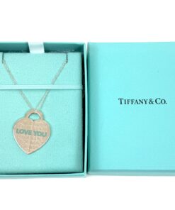 Alternative view of Silver Enamel LOVE YOU Heart Charm Blue Necklace and Notes Large Jumbo Pendant