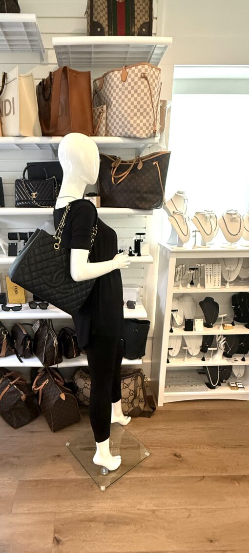 Chanel GST Black Caviar Shopping Tote Gold Hardware - Image 2