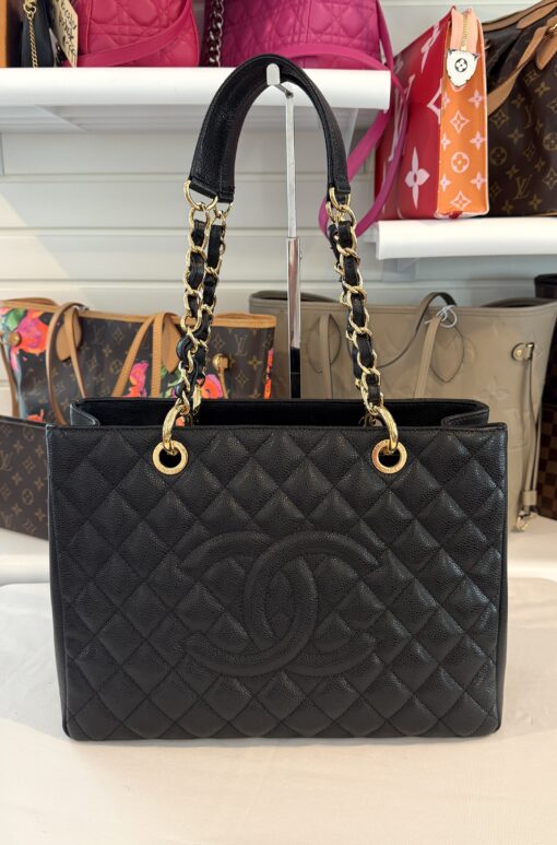 Chanel GST Black Caviar Shopping Tote Gold Hardware - Image 4
