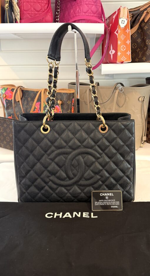 Chanel GST Black Caviar Shopping Tote Gold Hardware - Image 5