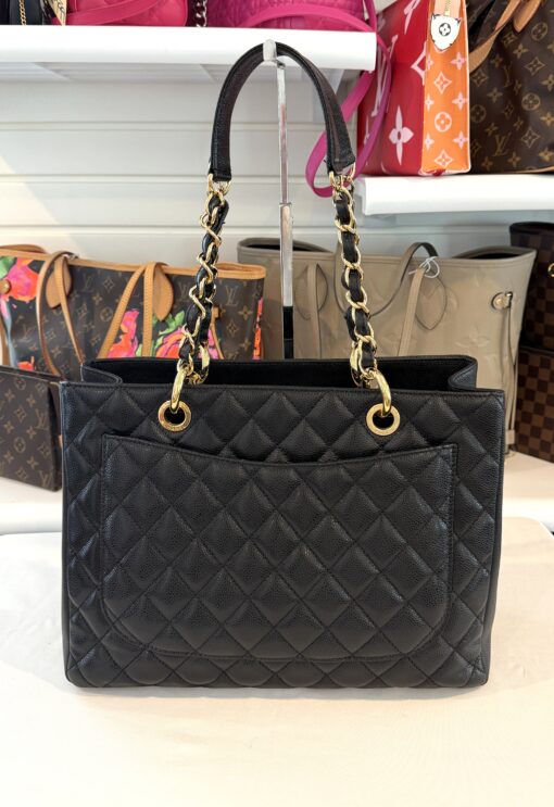 Chanel GST Black Caviar Shopping Tote Gold Hardware - Image 6
