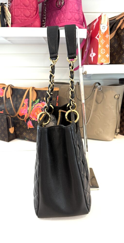 Chanel GST Black Caviar Shopping Tote Gold Hardware - Image 11