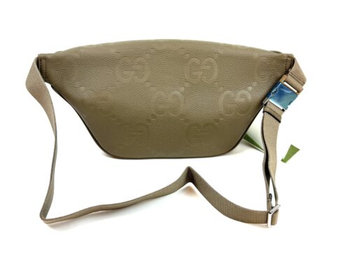 Gucci Piuma Calfskin Jumbo GG Embossed Pocket Belt Bag Large Taupe - Image 6