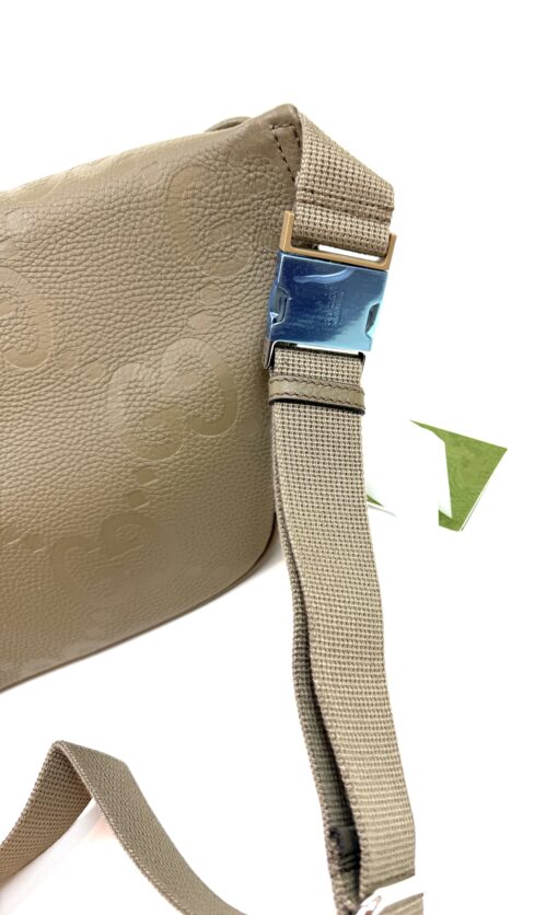 Gucci Piuma Calfskin Jumbo GG Embossed Pocket Belt Bag Large Taupe - Image 17