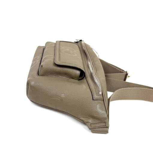 Gucci Piuma Calfskin Jumbo GG Embossed Pocket Belt Bag Large Taupe - Image 12