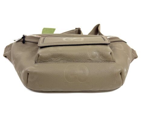 Gucci Piuma Calfskin Jumbo GG Embossed Pocket Belt Bag Large Taupe - Image 11