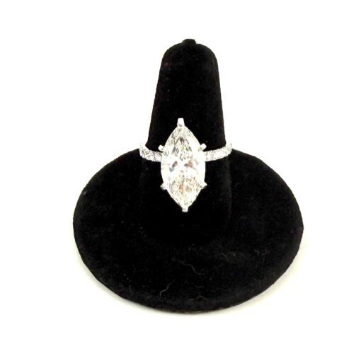 5 TCW Marquise Brilliant Lab Diamond Engagement Ring in 14k White Gold - Image 7