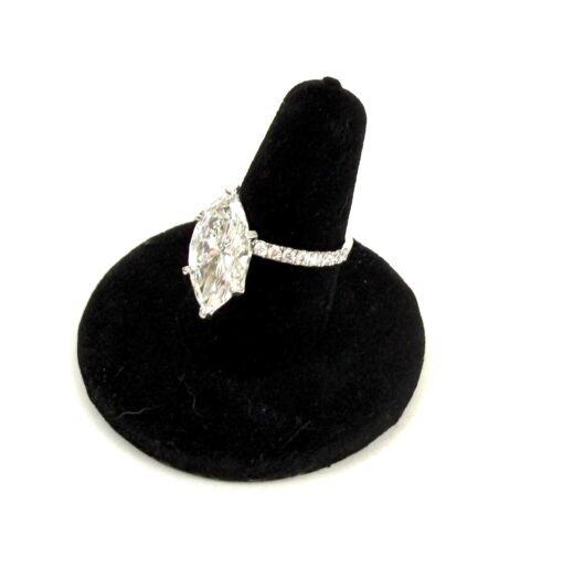 5 TCW Marquise Brilliant Lab Diamond Engagement Ring in 14k White Gold - Image 6