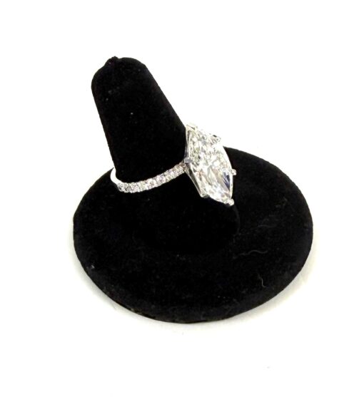 5 TCW Marquise Brilliant Lab Diamond Engagement Ring in 14k White Gold - Image 5