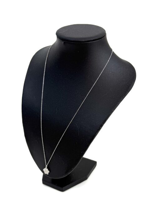Paw Print 16-20" Adjustable 14k White Gold Necklace with Natural Diamonds - Image 5