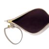 Pouch open showing the plum interior lining
