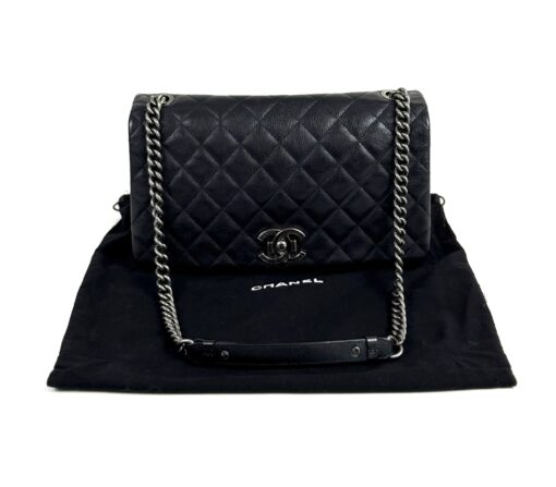 Chanel Large City rock Black Quilted Goatskin Shoulder Bag RHW - Image 4