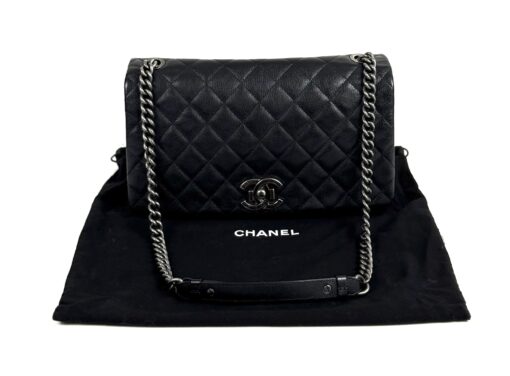 Chanel Large City rock Black Quilted Goatskin Shoulder Bag RHW - Image 14