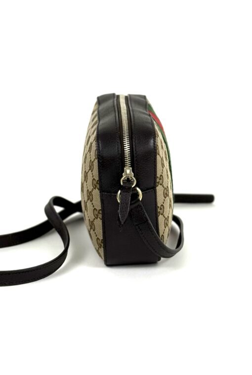 Gucci Monogram Web Small Webby Bee Crossbody Dark Brown - Image 6