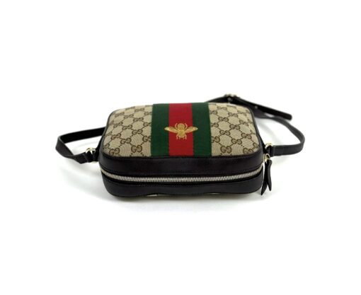 Gucci Monogram Web Small Webby Bee Crossbody Dark Brown - Image 13