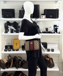 Alternative view of Gucci Monogram Web Small Webby Bee Crossbody Dark Brown