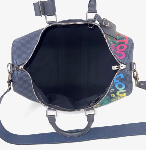 Louis Vuitton Limited Edition Damier Cobalt Jungle Edition Keepall 45 Bandouliere - Image 21
