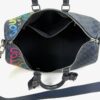 Overhead view into the open duffle showing the black lining