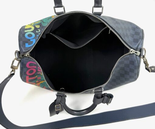Louis Vuitton Limited Edition Damier Cobalt Jungle Edition Keepall 45 Bandouliere - Image 7