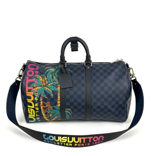 Louis Vuitton Limited Edition Damier Cobalt Jungle Edition Keepall 45 Bandouliere