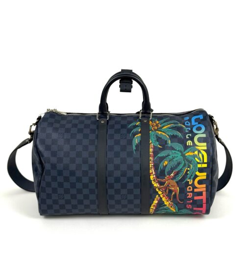 Louis Vuitton Limited Edition Damier Cobalt Jungle Edition Keepall 45 Bandouliere - Image 6