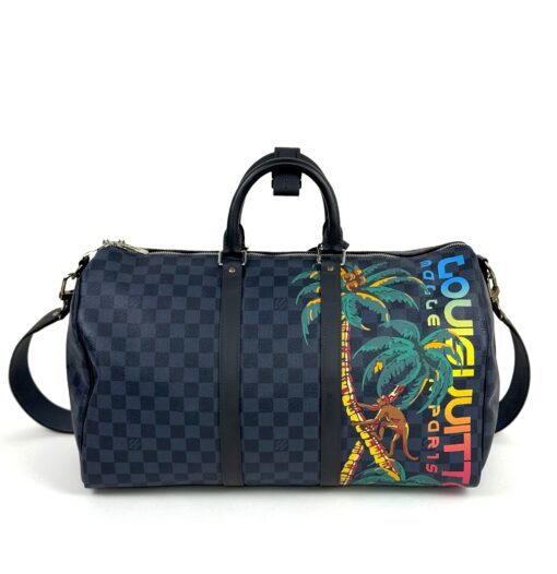 Louis Vuitton Limited Edition Damier Cobalt Jungle Edition Keepall 45 Bandouliere - Image 12