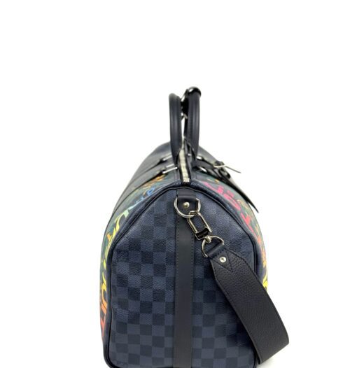 Louis Vuitton Limited Edition Damier Cobalt Jungle Edition Keepall 45 Bandouliere - Image 11