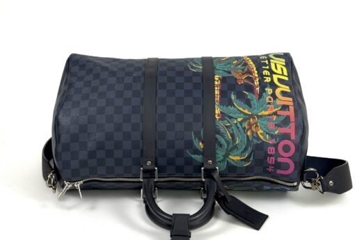 Louis Vuitton Limited Edition Damier Cobalt Jungle Edition Keepall 45 Bandouliere - Image 9