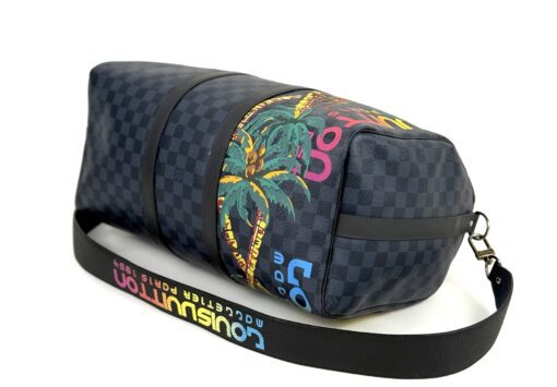 Louis Vuitton Limited Edition Damier Cobalt Jungle Edition Keepall 45 Bandouliere - Image 17