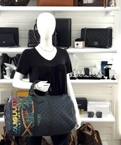 Alternative view of Louis Vuitton Limited Edition Damier Cobalt Jungle Edition Keepall 45 Bandouliere