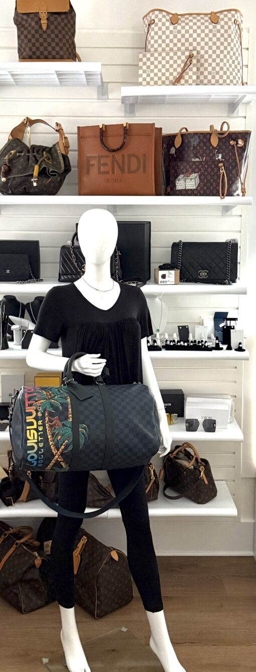 Louis Vuitton Limited Edition Damier Cobalt Jungle Edition Keepall 45 Bandouliere - Image 2
