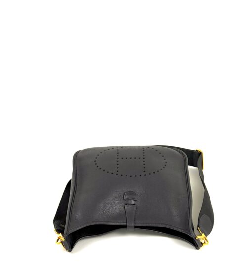 Hermes Evelyne PM Black Clemence Leather Gold HW - Image 7