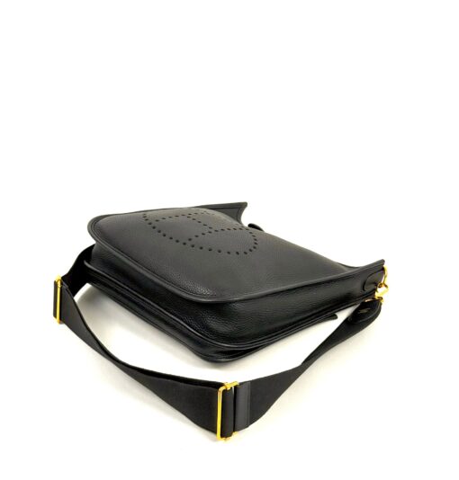 Hermes Evelyne PM Black Clemence Leather Gold HW - Image 5